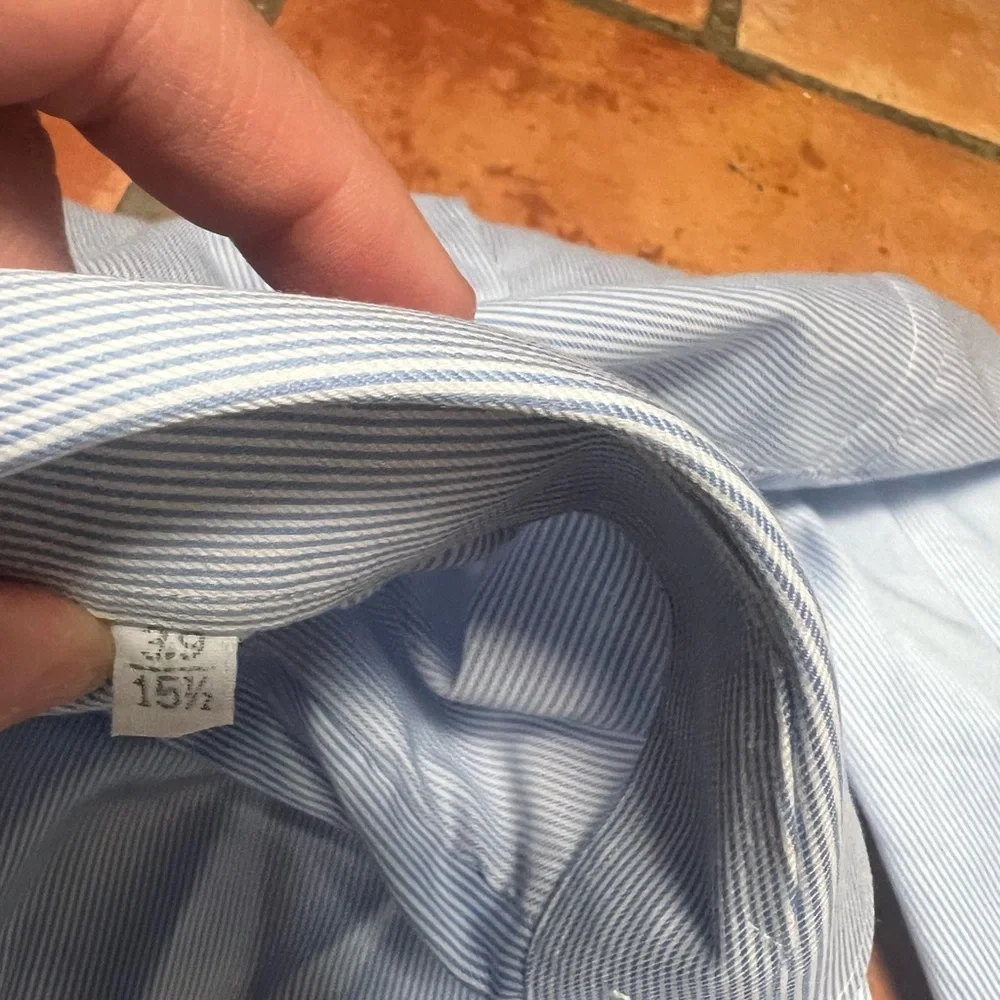 Yves Saint Laurent Blue Dress Shirt Classic Cotton - Picture 4 of 4